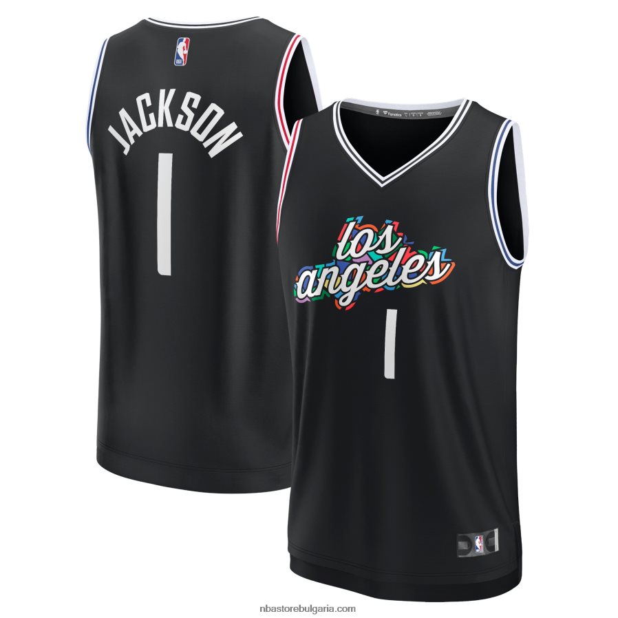 NBA JZ8F021509 la clippers reggie jackson black fastbreak фланелка