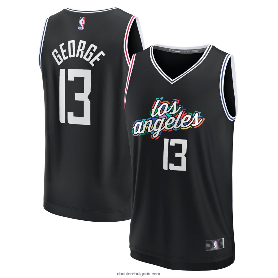 NBA JZ8F02354 la clippers paul george black fastbreak фланелка