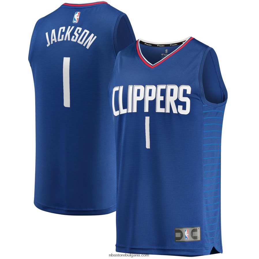 NBA JZ8F028758 la clippers reggie jackson royal fast break player фланелка