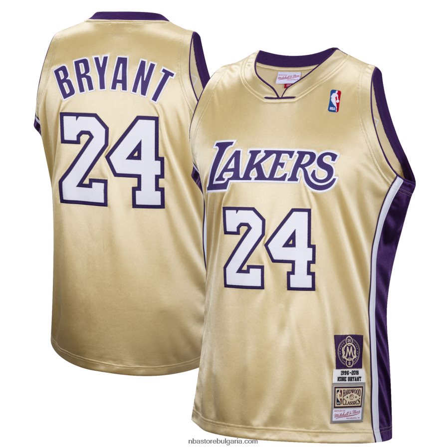 NBA JZ8F021200 лос анджелис лейкърс коби брайънт златна зала на славата клас 2020 №24 автентична фланелка от твърда дървесина