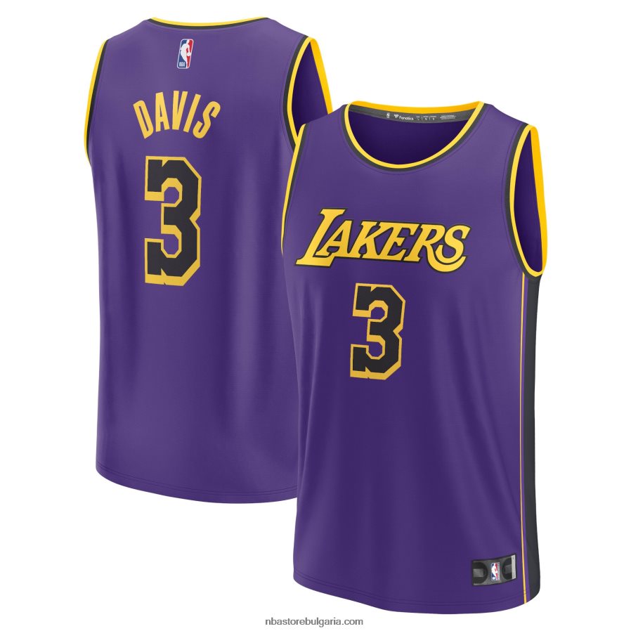 NBA JZ8F021507 лос анджелис лейкърс антъни дейвис лилаво копие на фланелка за бързо прекъсване на играч