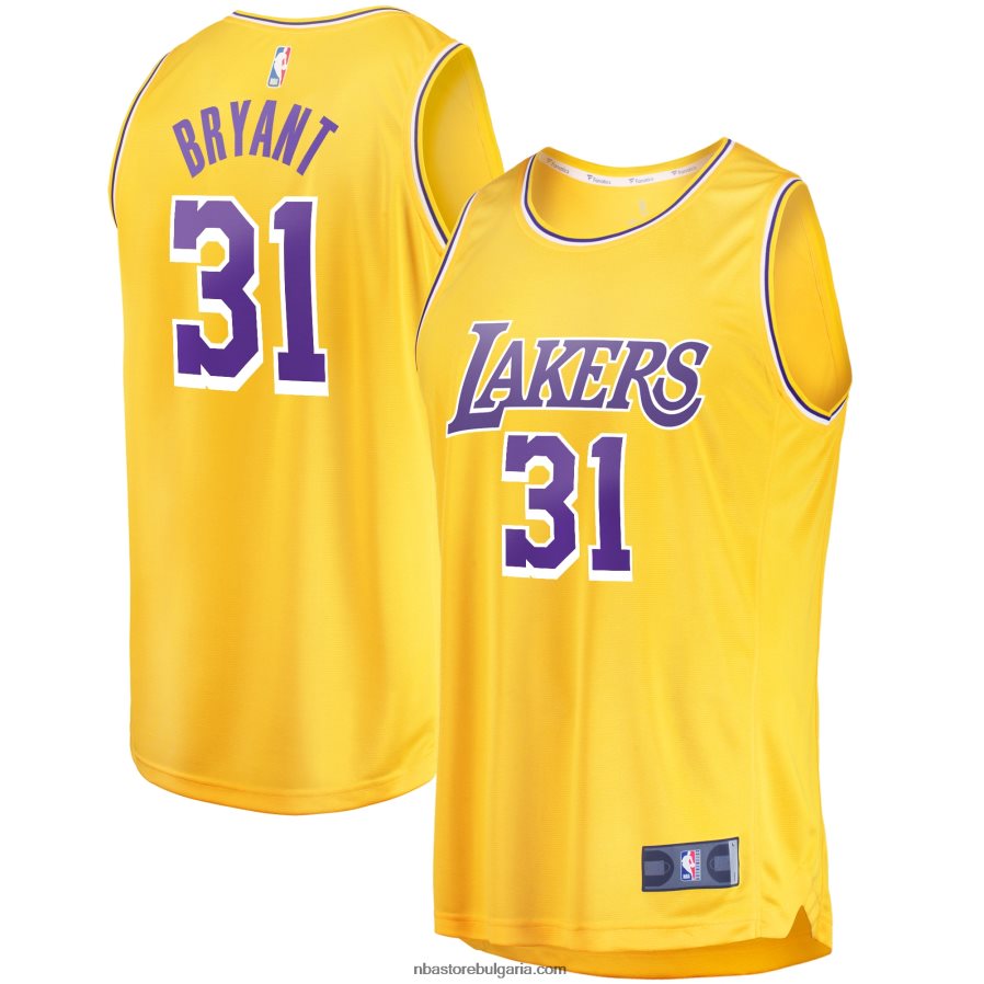 NBA JZ8F021767 Лос Анджелис Лейкърс Томас Брайънт златна фланелка за бързо прекъсване