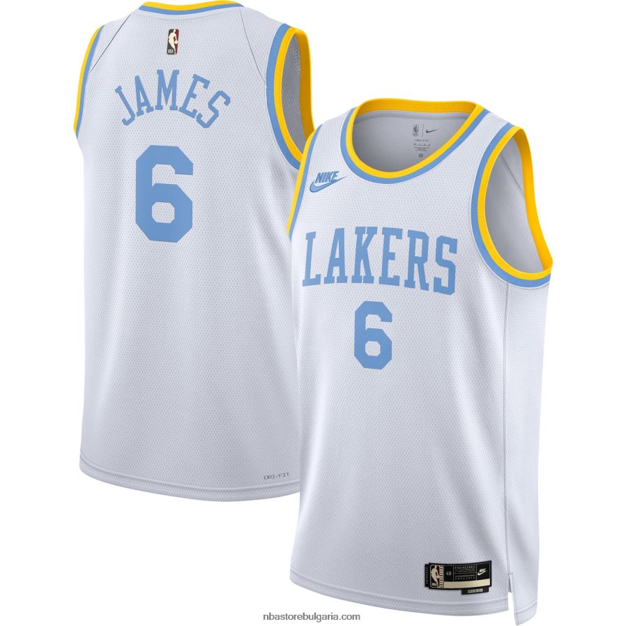 NBA JZ8F0225 лос анджелис лейкърс леброн джеймс nike бяла фланелка swingman