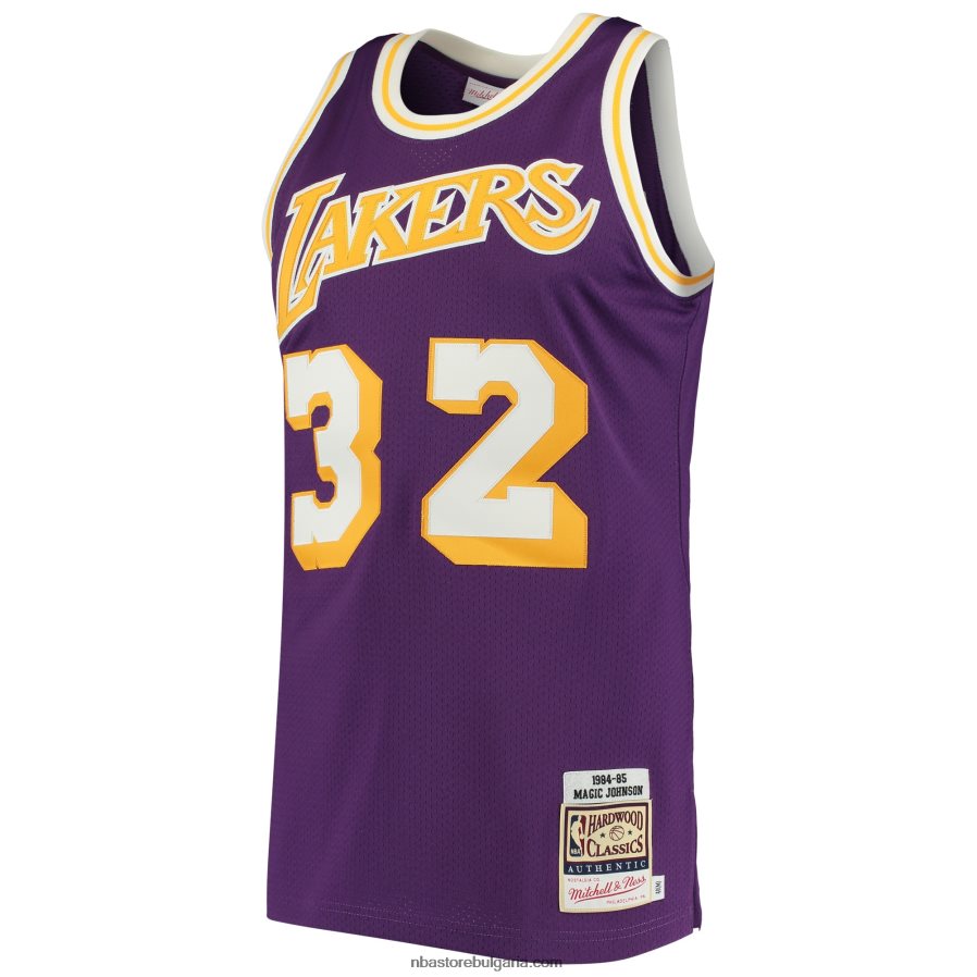NBA JZ8F022835 los angeles lakers magic johnson mitchell & ness purple 1984 hardwood classics автентично трико