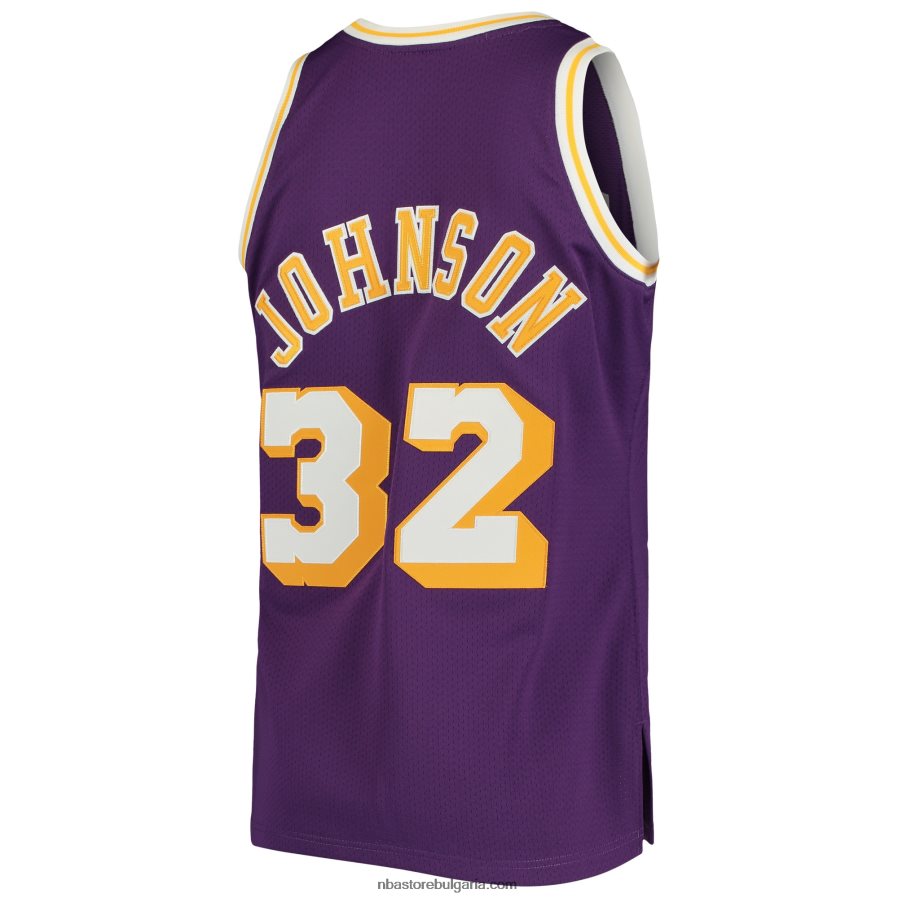 NBA JZ8F022835 los angeles lakers magic johnson mitchell & ness purple 1984 hardwood classics автентично трико