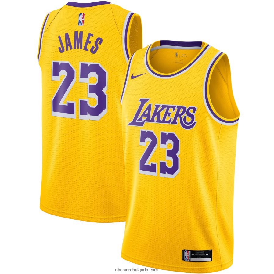 NBA JZ8F0228 лос анджелис лейкърс леброн джеймс nike gold swingman фланелка