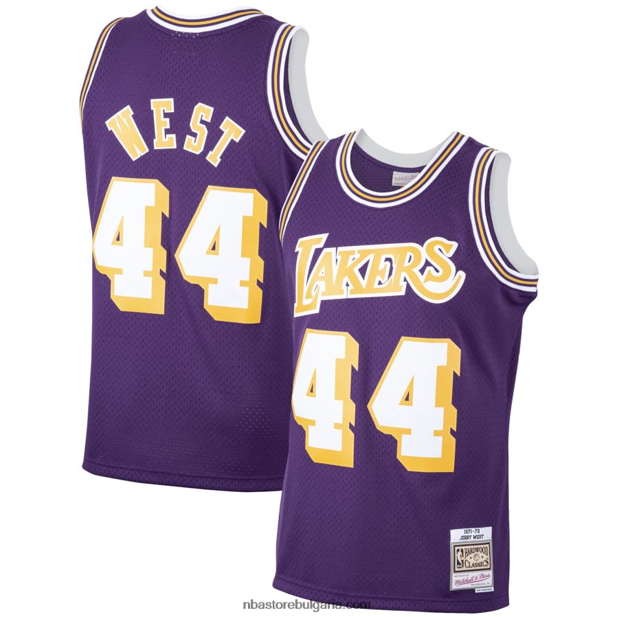 NBA JZ8F023148 los angeles lakers jerry west purple 1971-72 hardwood classics swingman player фланелка