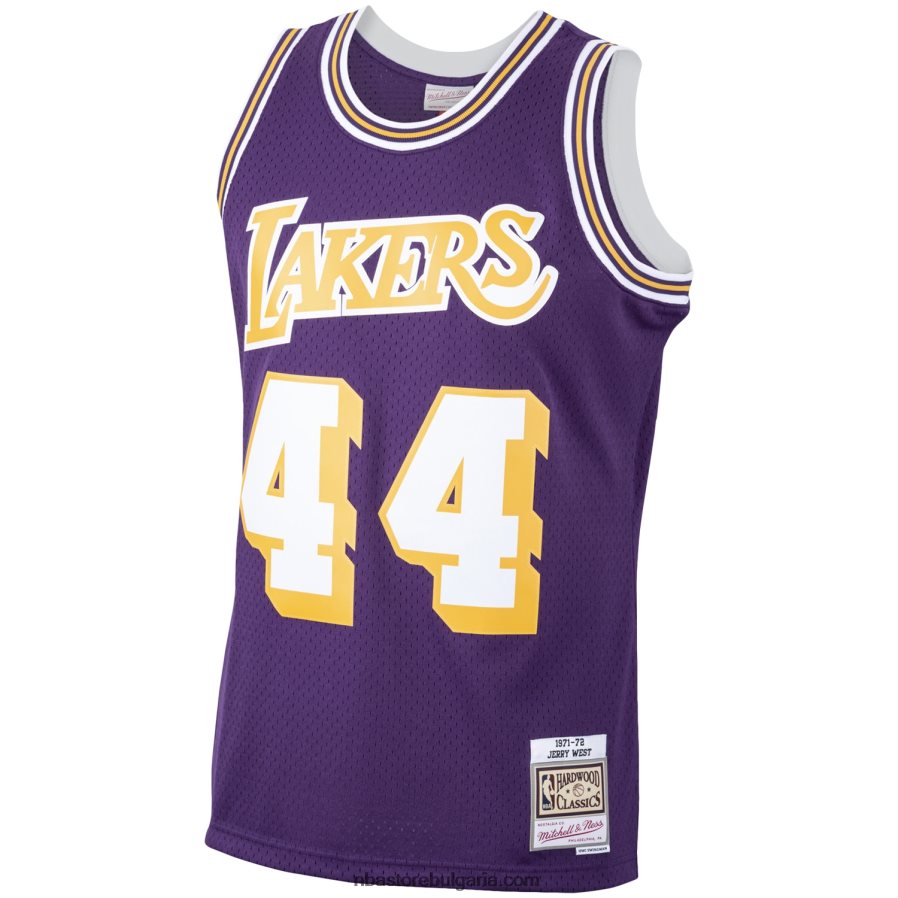 NBA JZ8F023148 los angeles lakers jerry west purple 1971-72 hardwood classics swingman player фланелка