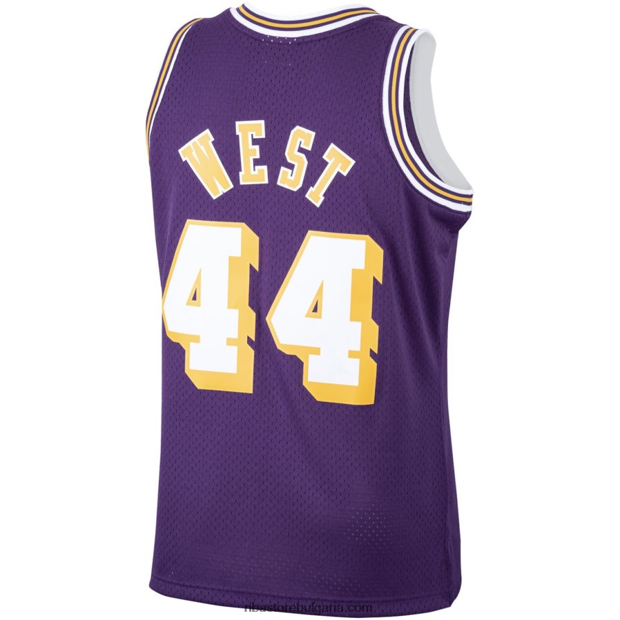 NBA JZ8F023148 los angeles lakers jerry west purple 1971-72 hardwood classics swingman player фланелка