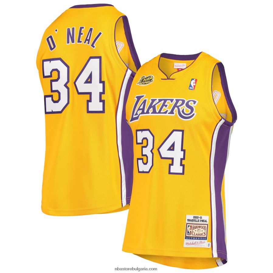 NBA JZ8F023600 лос анджелис лейкърс шакил о'нийл злато 2000 финали класика от твърда дървесина автентична фланелка
