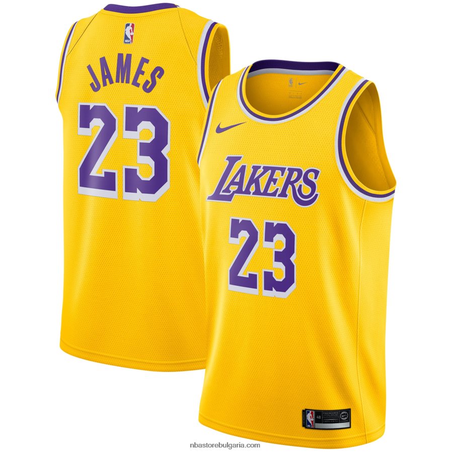 NBA JZ8F023630 лос анджелис лейкърс леброн джеймс nike gold swingman фланелка на играч