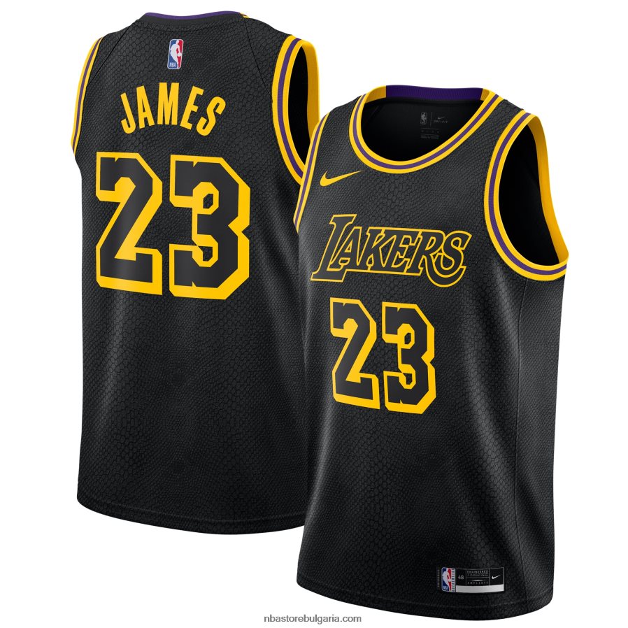 NBA JZ8F02363 лос анджелис лейкърс леброн джеймс тениска nike black city edition swingman