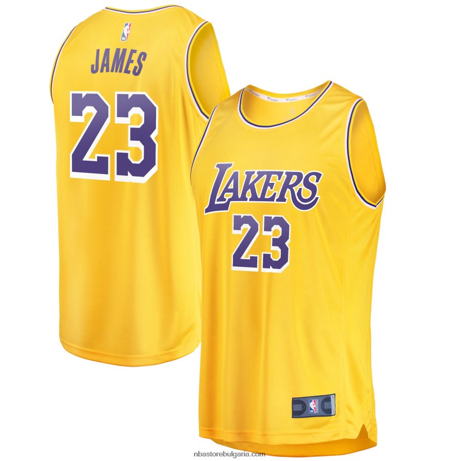 NBA JZ8F024346 лос анджелис лейкърс леброн джеймс голд файст брейк копие на фланелка на играч