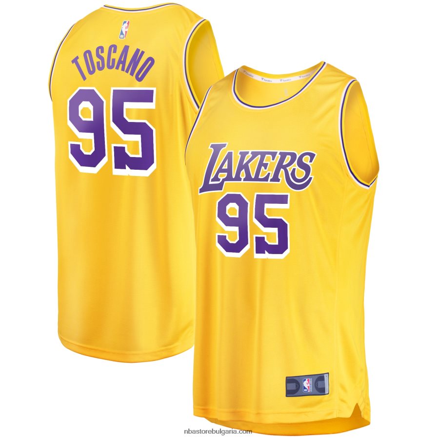 NBA JZ8F025712 Лос Анджелис Лейкърс Хуан Тоскано-Андерсън златна фланелка за бързо прекъсване