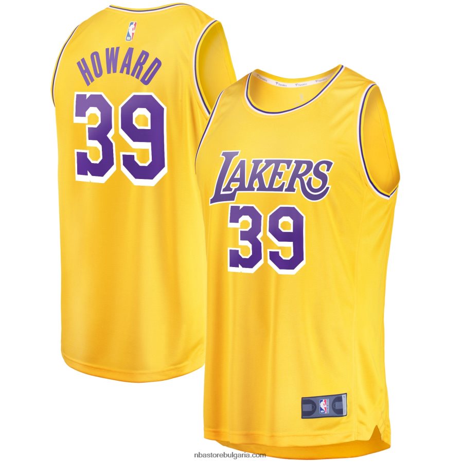 NBA JZ8F025843 Лос Анджелис Лейкърс Дуайт Хауърд голд файст брейк реплика на фланелка