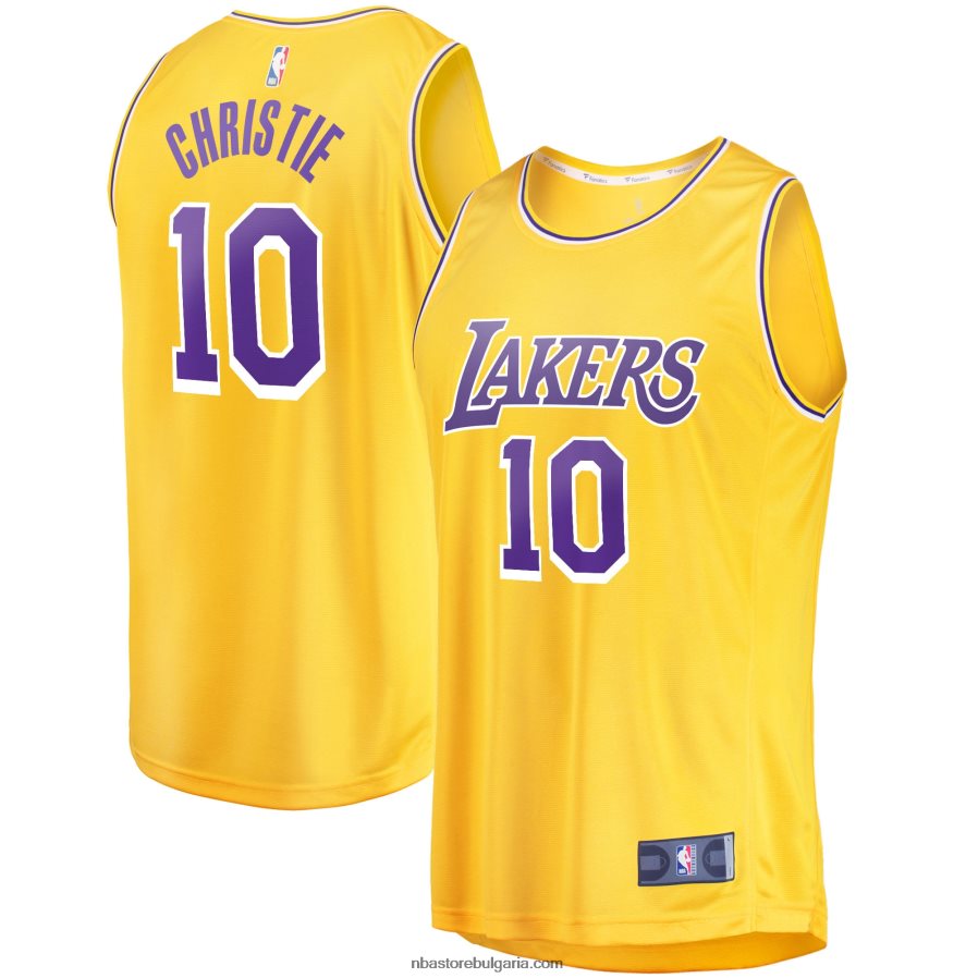 NBA JZ8F026012 Лос Анджелис Лейкърс Макс Кристи Голд файст брейк реплика на фланелка на играч - икона