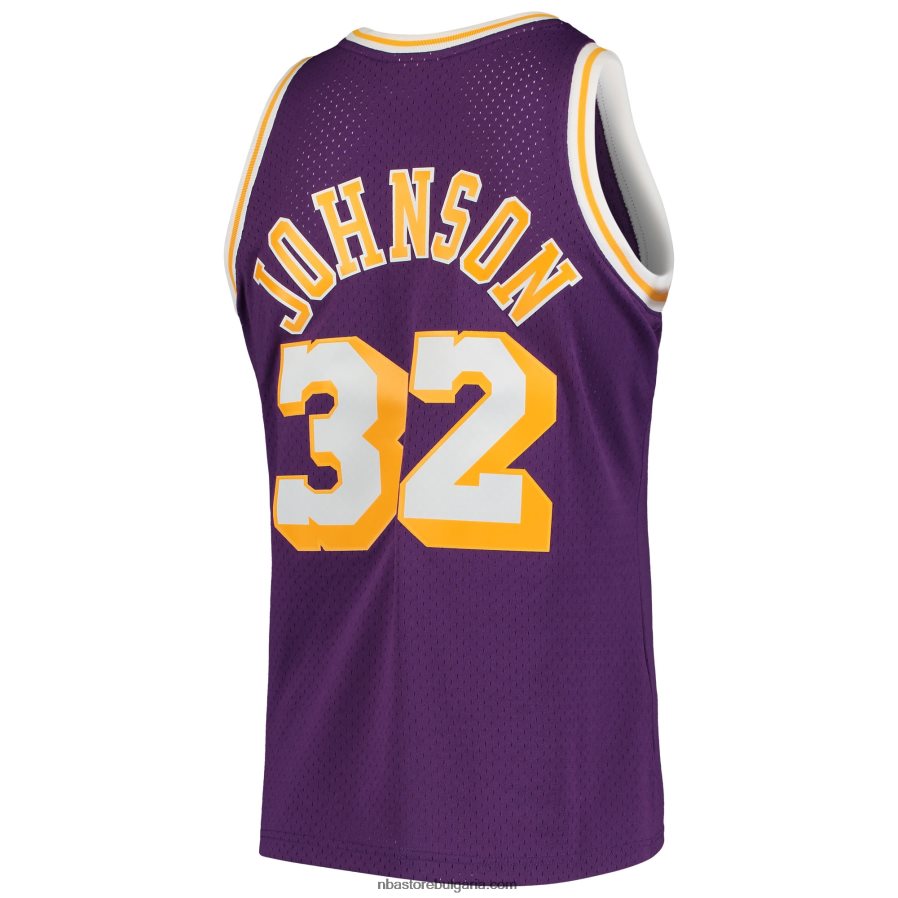 NBA JZ8F026444 los angeles lakers magic johnson purple 1984-85 hardwood classics swingman player фланелка