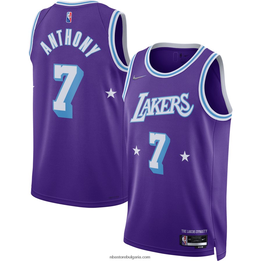 NBA JZ8F026929 Лос Анджелис Лейкърс Кармело Антъни Nike Purple Swingman Джърси