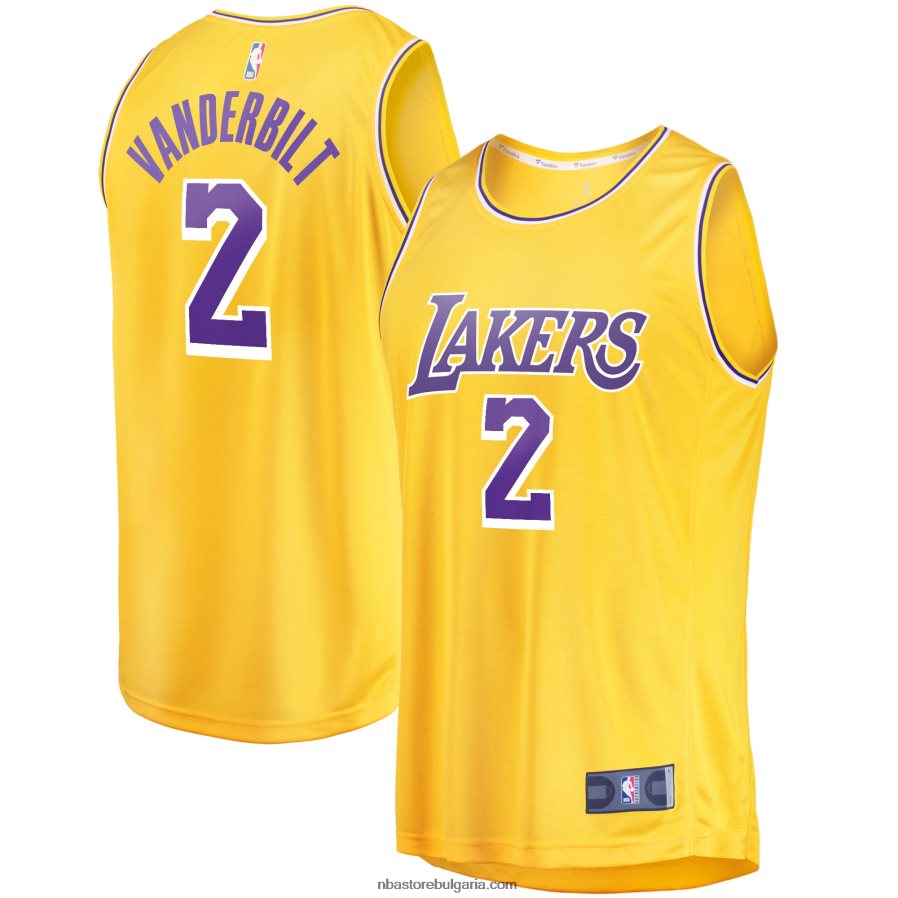 NBA JZ8F02830 los angeles lakers jarred vanderbilt gold fast break player фланелка