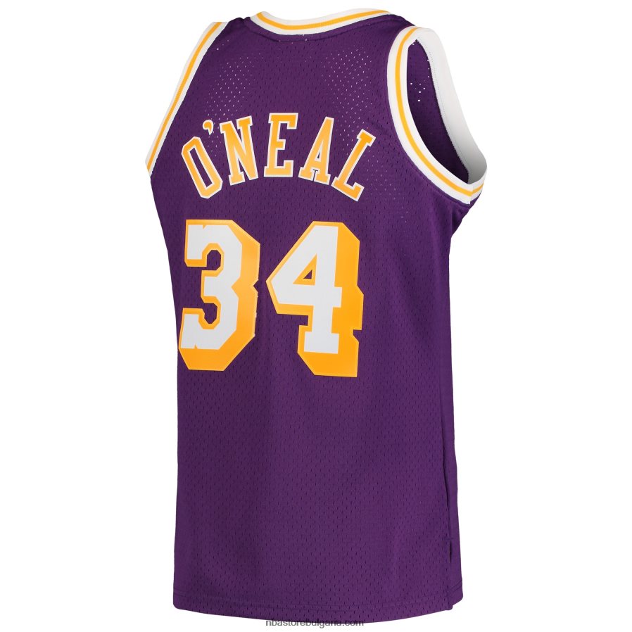 NBA JZ8F02897 los angeles lakers shaquille o\'neal mitchell & ness purple hardwood classics swingman фланелка