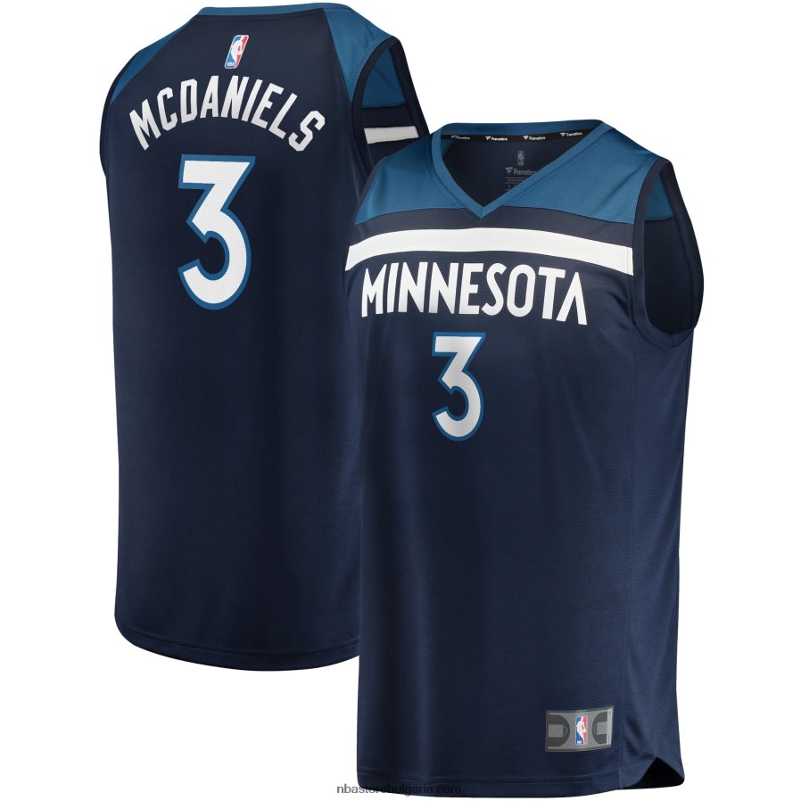 NBA JZ8F021097 минесота тимбъруулвс джейдън макданиелс флотска реплика на фланелка за бързо прекъсване