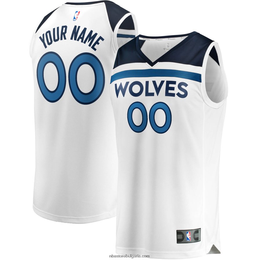 NBA JZ8F022530 минесота тимбъруулвс бяла фланелка за бързо прекъсване по поръчка