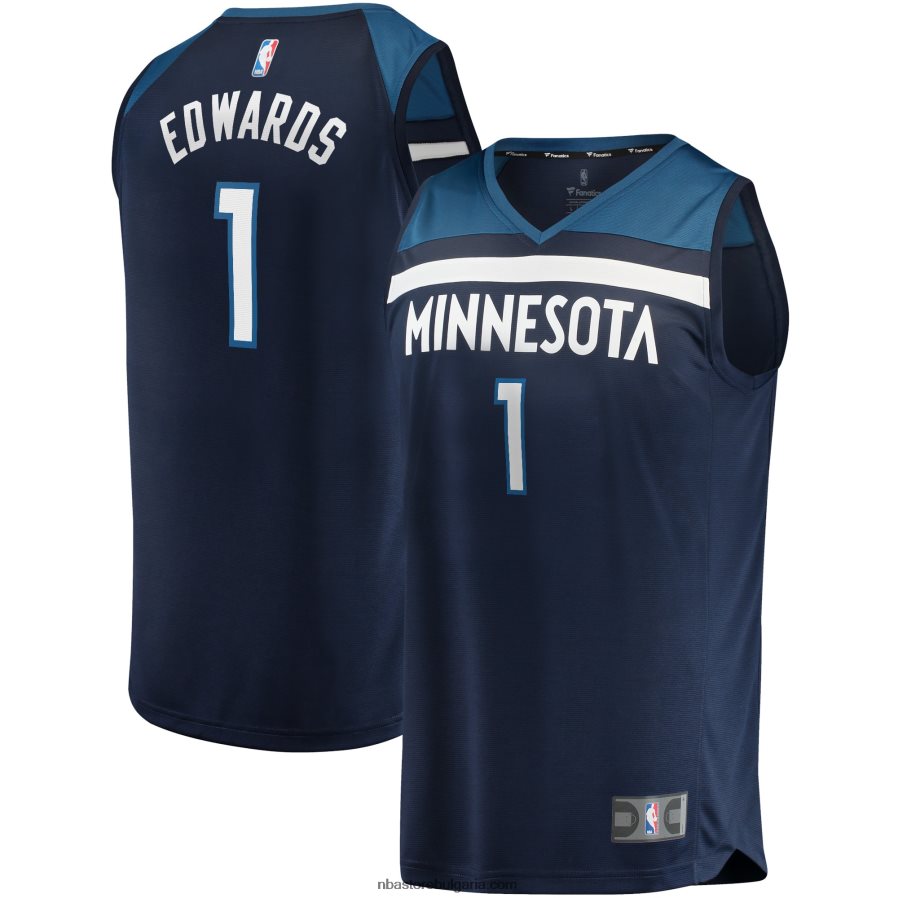 NBA JZ8F02428 минесота тимбъруулвс антъни едуардс реплика на фланелка за бърз брейк