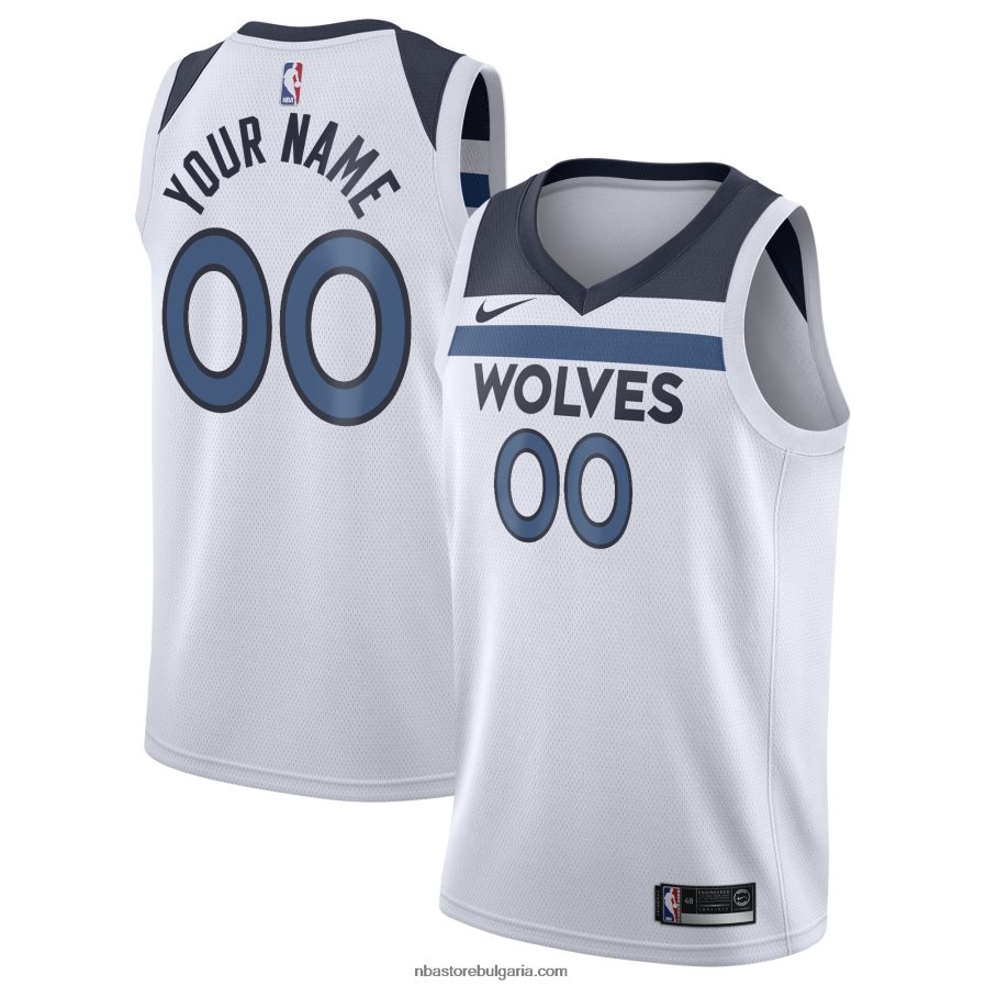 NBA JZ8F028384 минесота тимбъруулвс nike бяла суингмен фланелка по поръчка