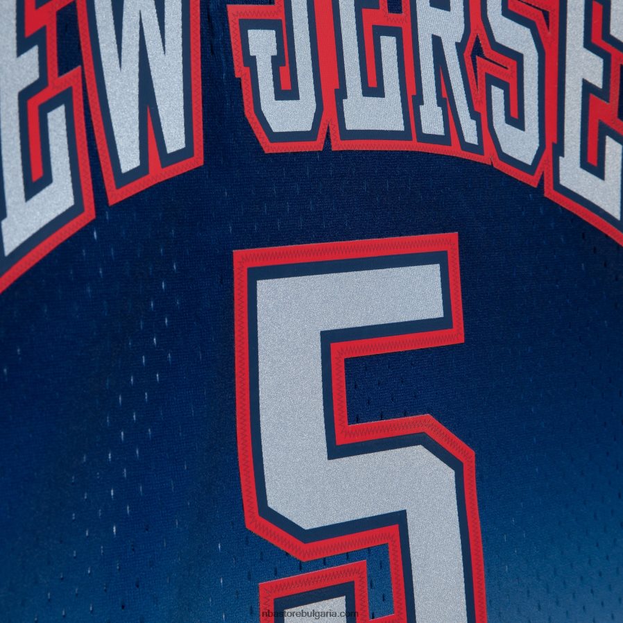 NBA JZ8F022095 new jersey nets jason kid d grey/blue hardwood classics fadeaway swingman player фланелка