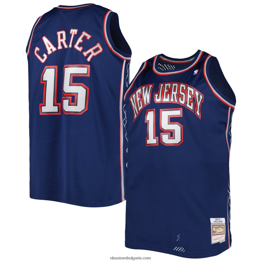 NBA JZ8F024769 нови трикотажни мрежи vince carter синьо голямо и високо класическо фланелка от твърда дървесина swingman