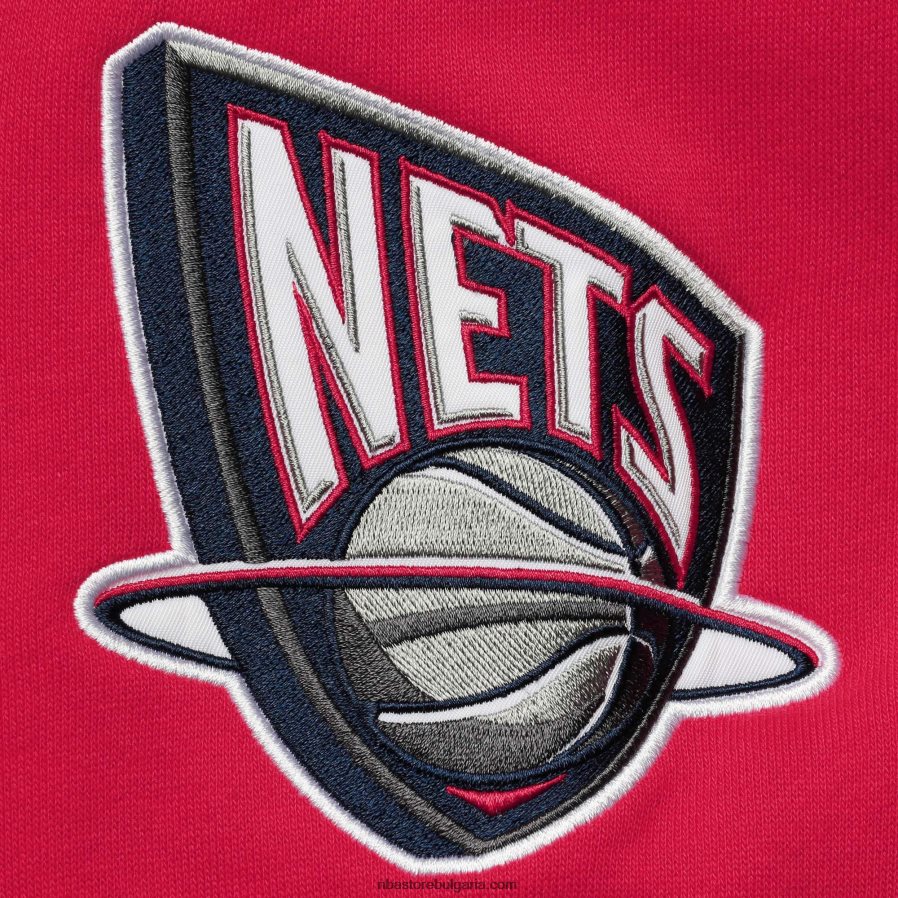 NBA JZ8F026683 new jersey nets mitchell & ness blue hardwood classics пуловер с качулка colorblock