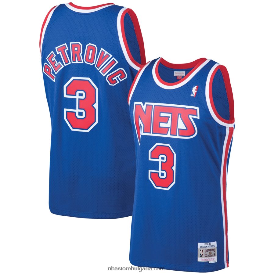 NBA JZ8F027751 new jersey nets drazen petrovic mitchell & ness royal 199hardwood classics swingman фланелка