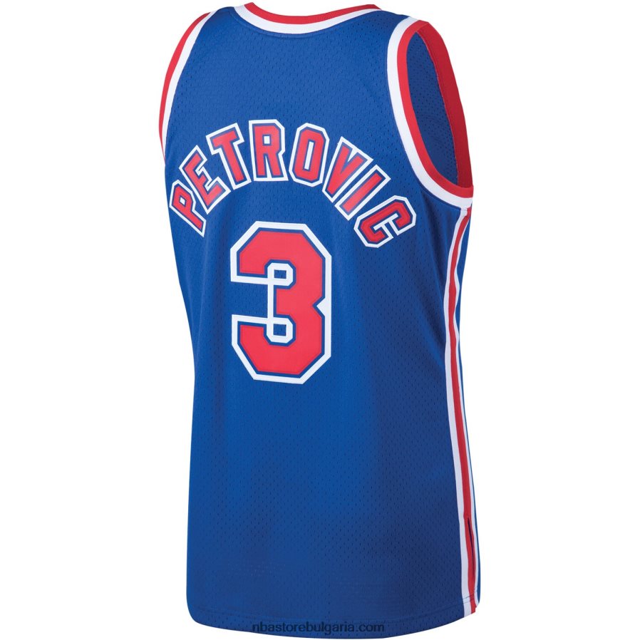 NBA JZ8F027751 new jersey nets drazen petrovic mitchell & ness royal 199hardwood classics swingman фланелка