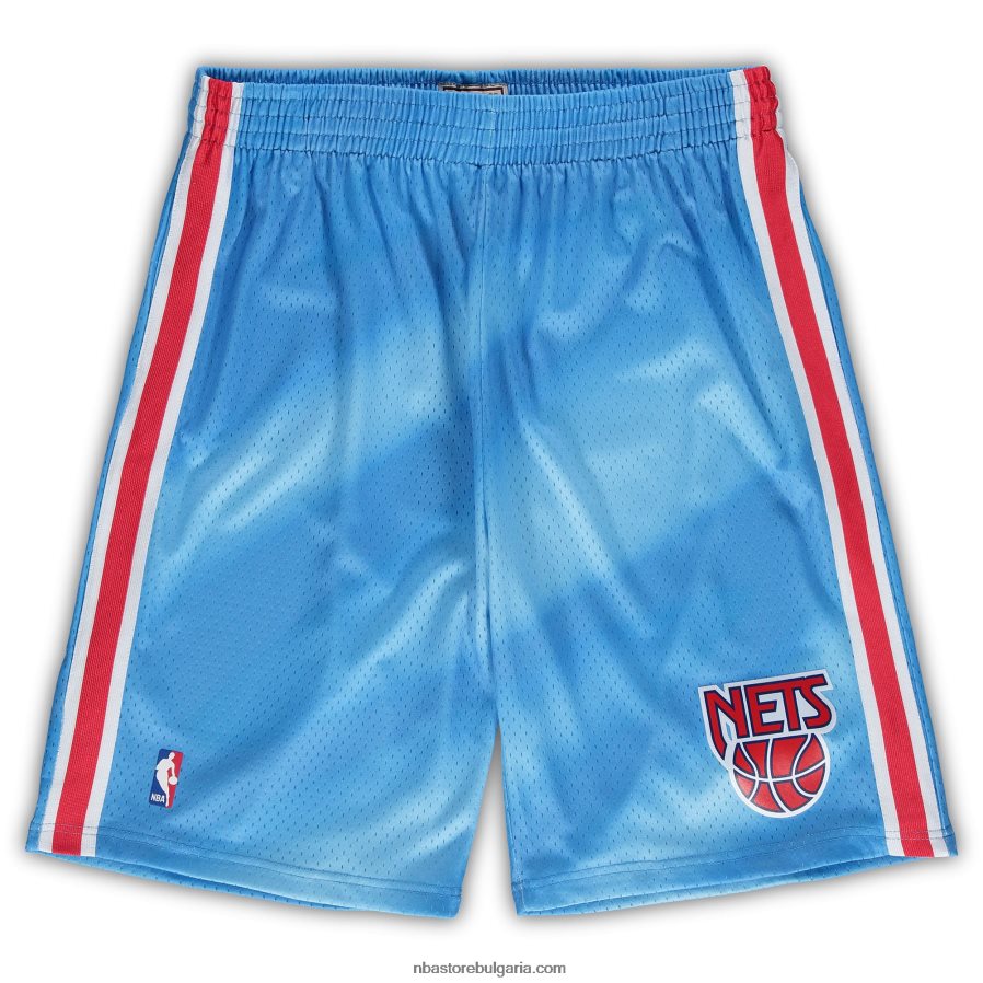 NBA JZ8F028142 нови трикотажни мрежи mitchell & ness blue big & tall hardwood classics team swingman шорти