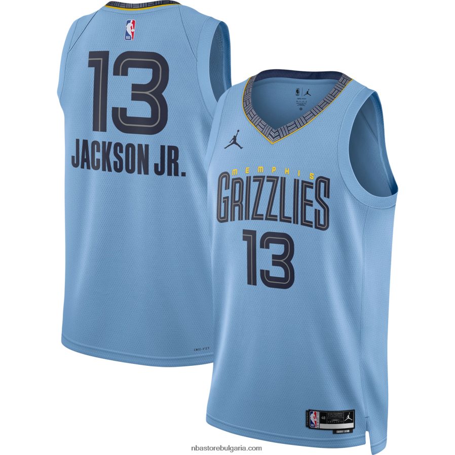 NBA JZ8F02213 мемфис гризлис джарен джаксън младши светлосиня фланелка с суингмен на марката jordan