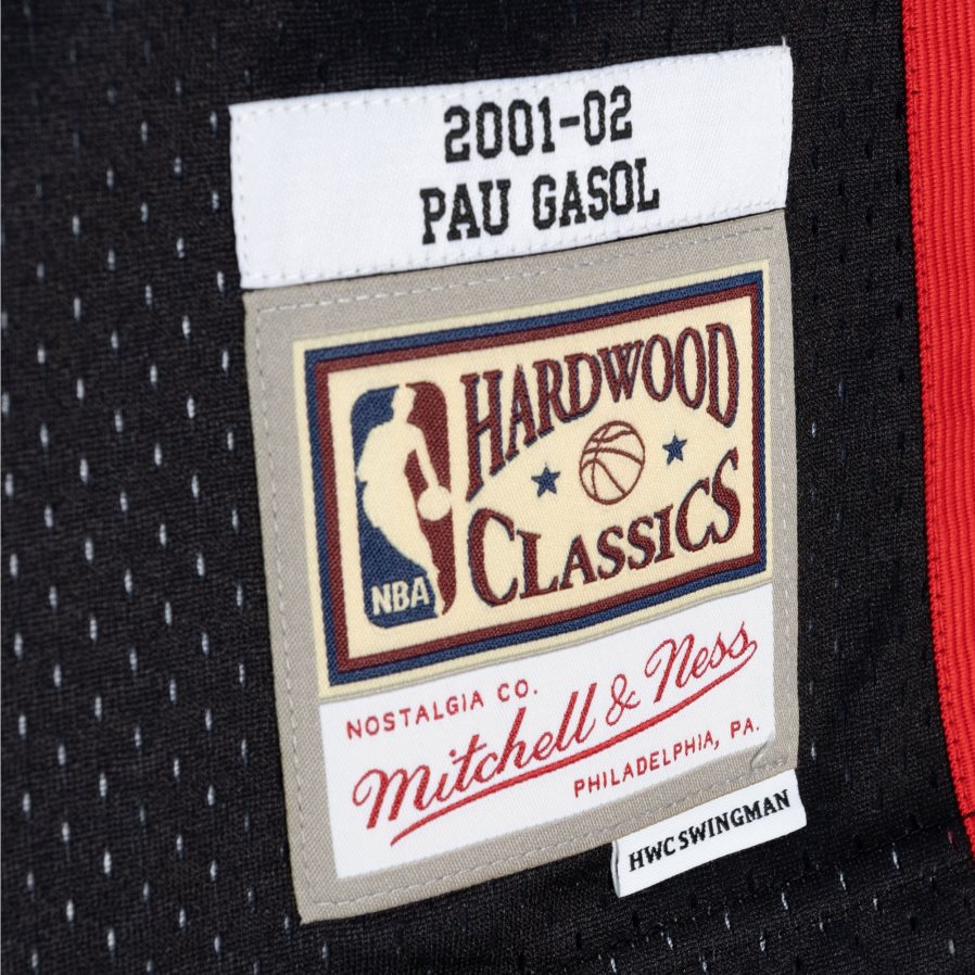 NBA JZ8F02952 memphis grizzlies pau gasol mitchell & ness black/turquoise hardwood classics сплит фланелка swingman