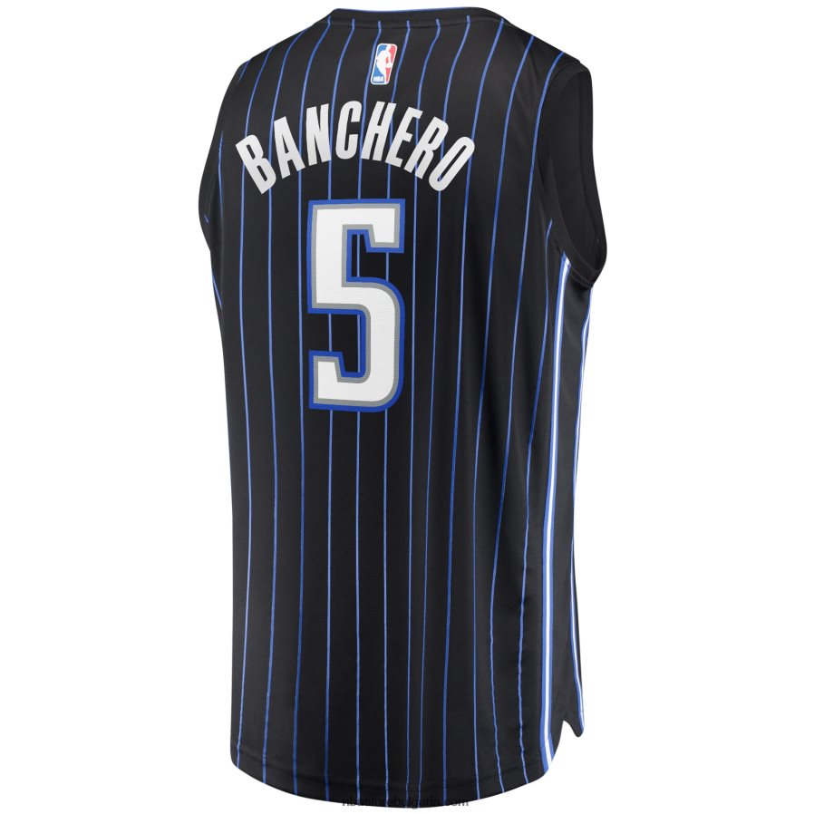 NBA JZ8F02158 orlando magic paolo banchero black draft първи рунд pick fast break реплика фланелка на играч