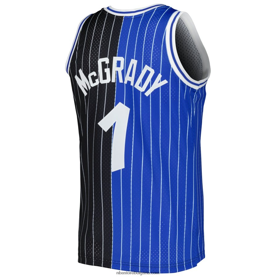 NBA JZ8F022534 orlando magic tracy mcgrady blue/black hardwood classics split swingman трико