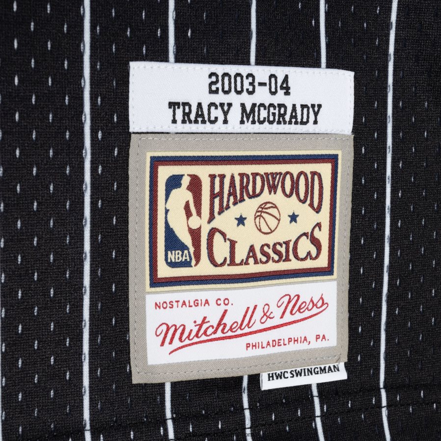 NBA JZ8F022534 orlando magic tracy mcgrady blue/black hardwood classics split swingman трико