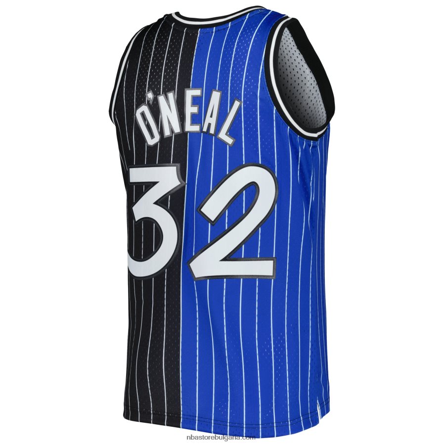 NBA JZ8F02298 orlando magic shaquille o\'neal mitchell & ness blue/black hardwood classics split swingman jersey