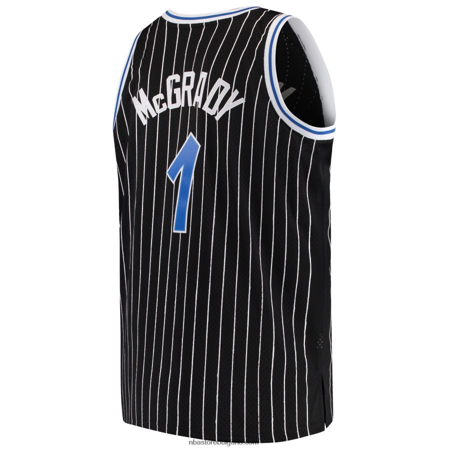 NBA JZ8F023457 orlando magic tracy mcgrady mitchell & ness black big & tall hardwood classics swingman фланелка