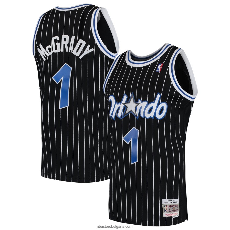 NBA JZ8F02371 orlando magic tracy mcgrady mitchell & ness black hardwood classics swingman фланелка