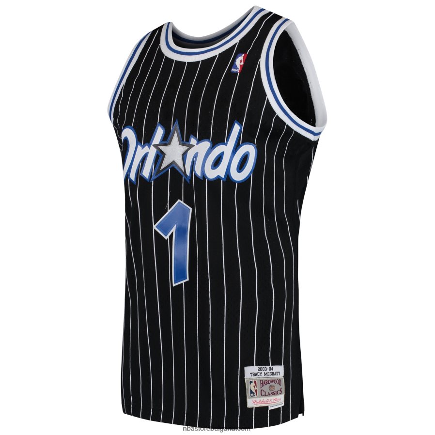 NBA JZ8F02371 orlando magic tracy mcgrady mitchell & ness black hardwood classics swingman фланелка