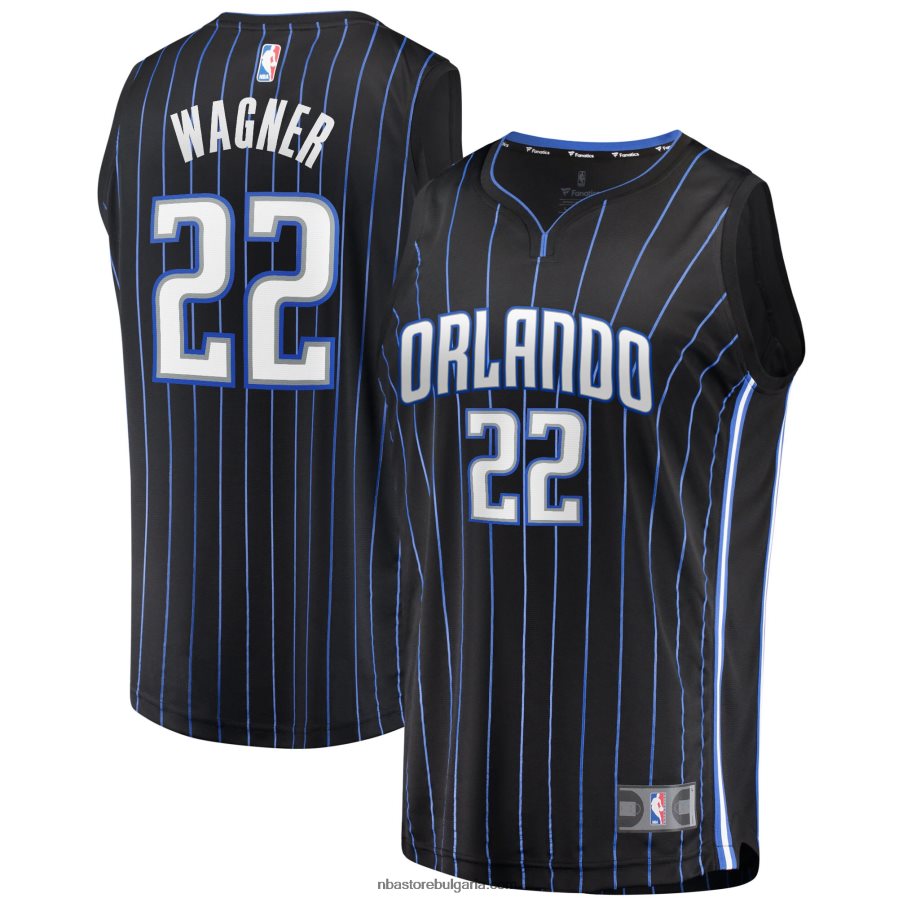 NBA JZ8F024507 orlando magic franz wagner черна реплика на фланелка за бързо прекъсване