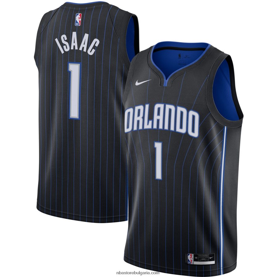 NBA JZ8F024788 orlando magic jonathan isaac nike черна фланелка swingman