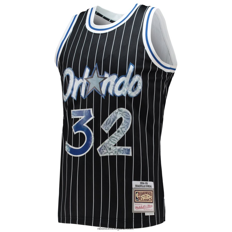 NBA JZ8F025025 orlando magic shaquille o\'neal черна класика от твърда дървесина 75-та годишнина диамантена фланелка swingman