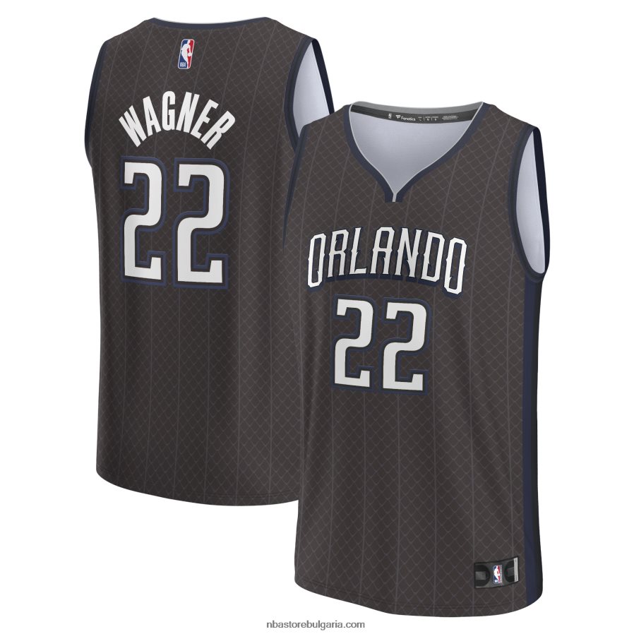 NBA JZ8F025361 Орландо Меджик Франц Вагнер черна фланелка за бърз пробив
