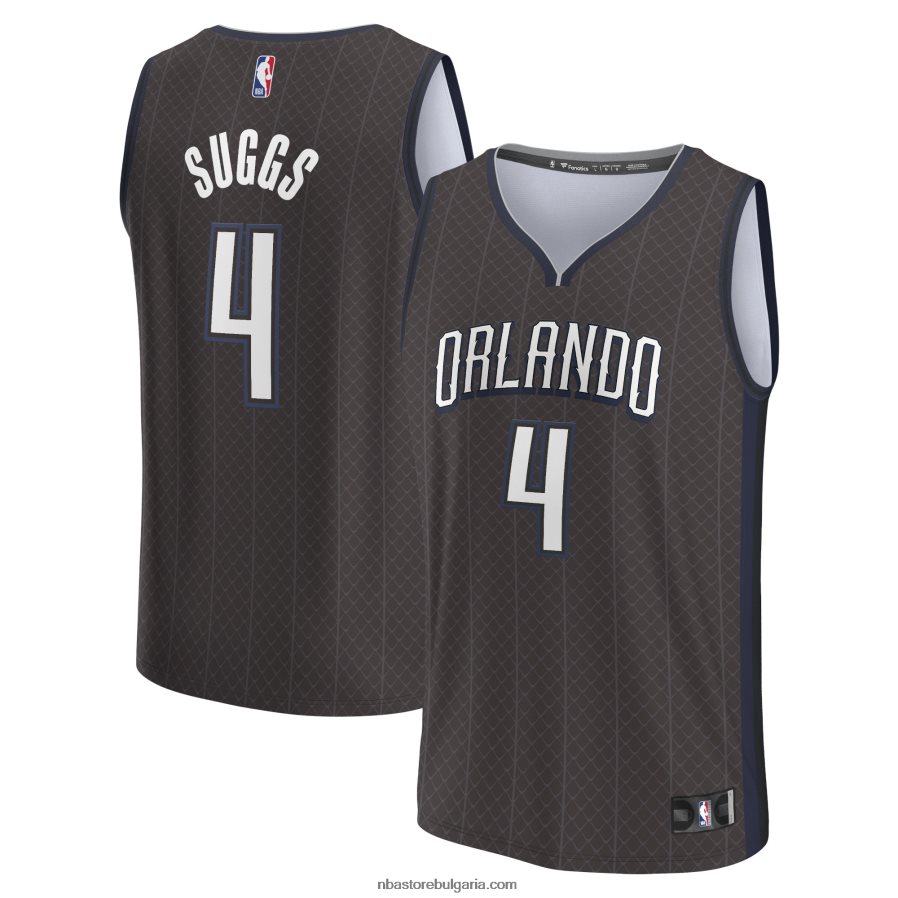 NBA JZ8F025362 orlando magic jalen suggs черна фланелка за бърз брейк