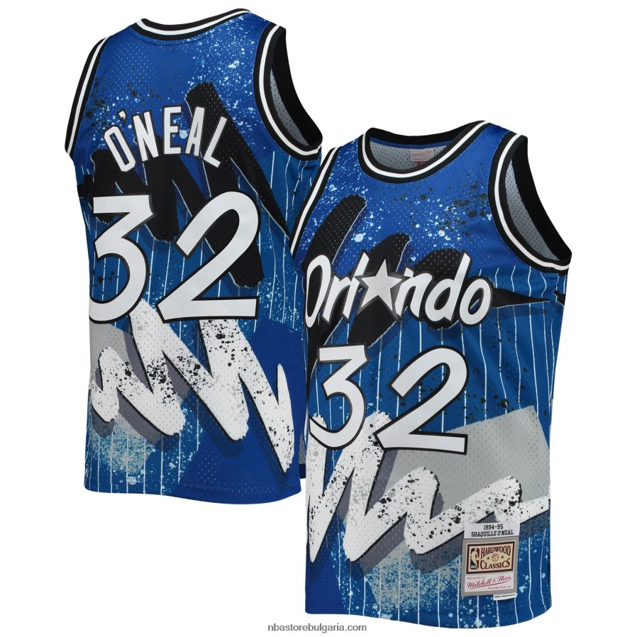 NBA JZ8F026249 orlando magic shaquille o'neal mitchell & ness blue hardwood classics hyper hoops swingman фланелка