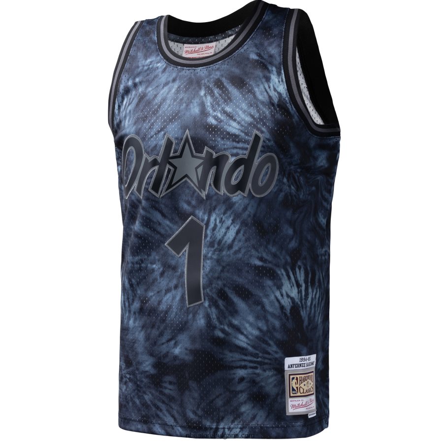 NBA JZ8F027324 orlando magic penny hardaway mitchell & ness black hardwood classics 1984-85 tie-dye swingman фланелка